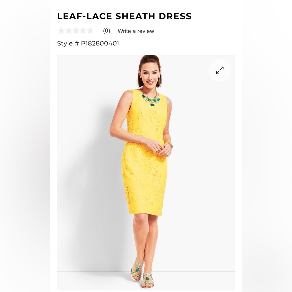 Talbots Yellow‎ Halter Sheath Midi Dress for Weddings